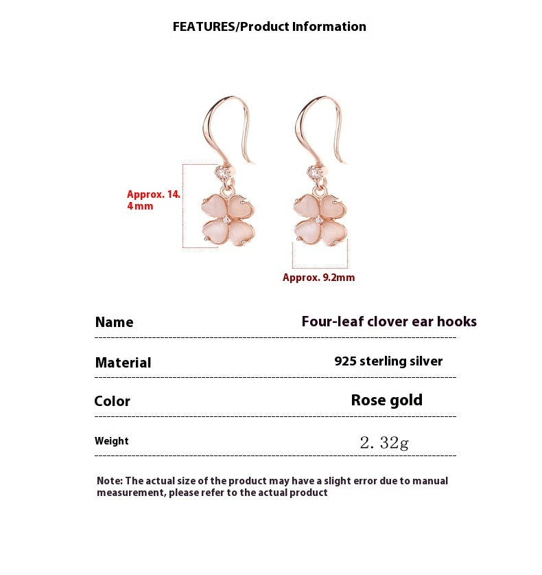 925 Sterling Silver Women's Simple Earrings stone