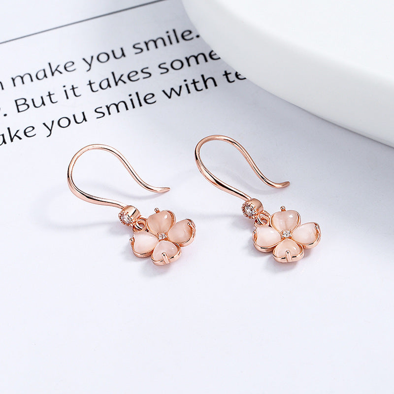 925 Sterling Silver Women's Simple Earrings stone