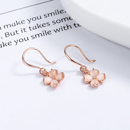 925 Sterling Silver Women's Simple Earrings stone