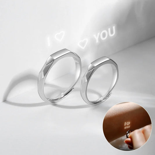 S925 Sterling Silver Hidden Love Ring – Light Reflect Surprise Pattern, Romantic Gift for Engagement or Wedding