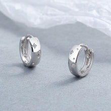 925 Sterling Silver Asterism Diamond Zircon Hoops Earrings for Her