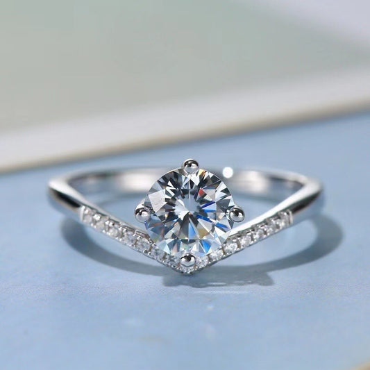 S925 Silver Simulated CZ Diamond Women Ring