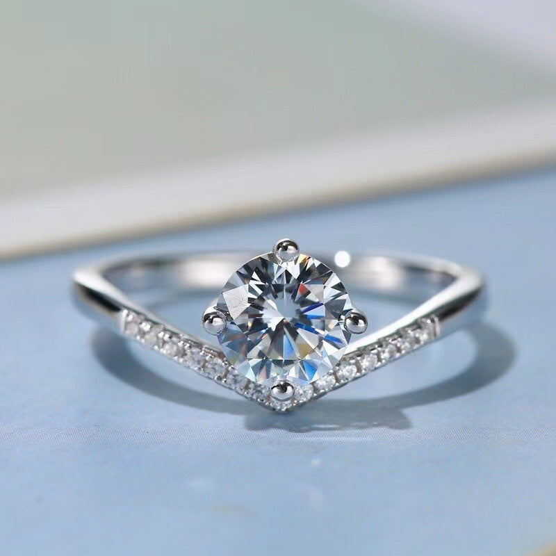 S925 Silver Simulated CZ Diamond Women Ring