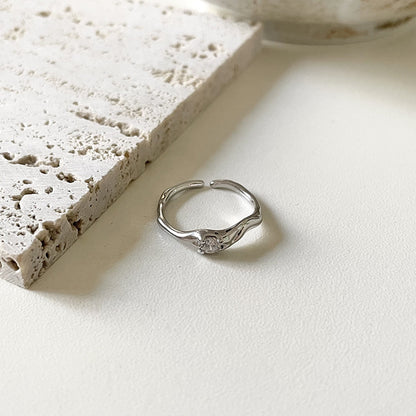 Women's 925 Sterling Silver Zircon Adjustable Ring