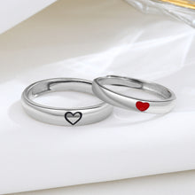 925 Sterling Silver One Heart Couple Rings Personality