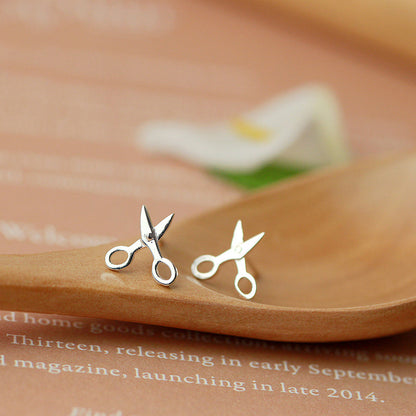 925 STERLING SILVER CUTE Small Scissors EARRINGS