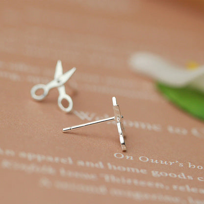 925 STERLING SILVER CUTE Small Scissors EARRINGS