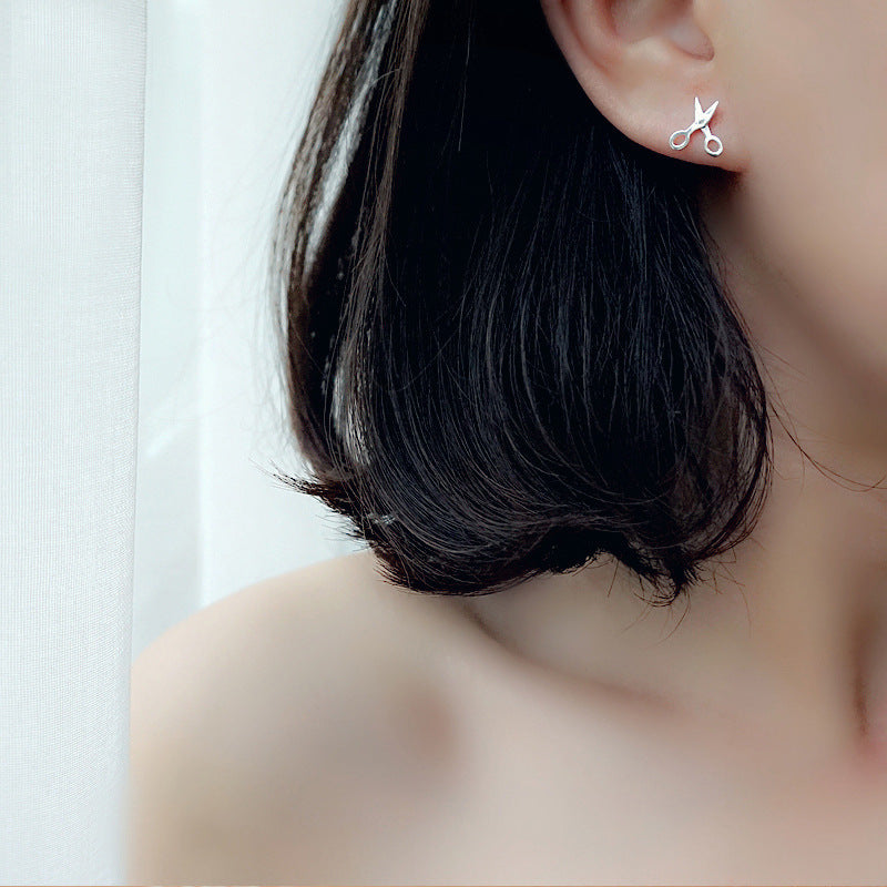 925 STERLING SILVER CUTE Small Scissors EARRINGS