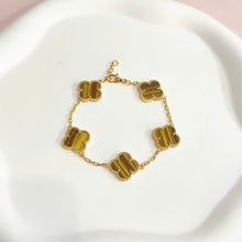 4-Leaf Clover Bracelet in Yellow Stone – Gold Vermeil 925 Silver 02