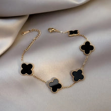 4-leaf clover bracelet S925 Gold - Handcrafted Black Onyx Clover Bracelet 05