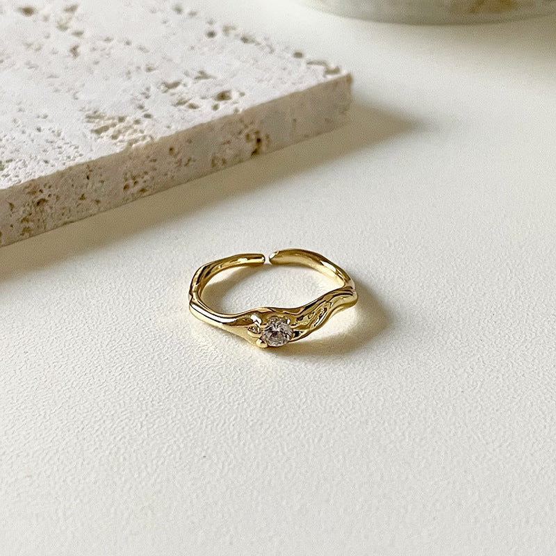 Women's 925 Sterling Silver Zircon Adjustable Ring