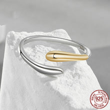 S925 Sterling Silver Separation Electroplated Water Drop Open Ring For Women