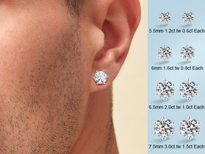 925 Sterling Silver Hexagonal Diamond Moissanite Stud Earrings – 5mm D Color | Simple & Elegant Party Jewelry