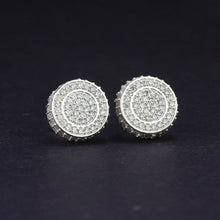 925 Sterling Silver Earrings  Men's, Women's Halo Ice out CZ Diamond