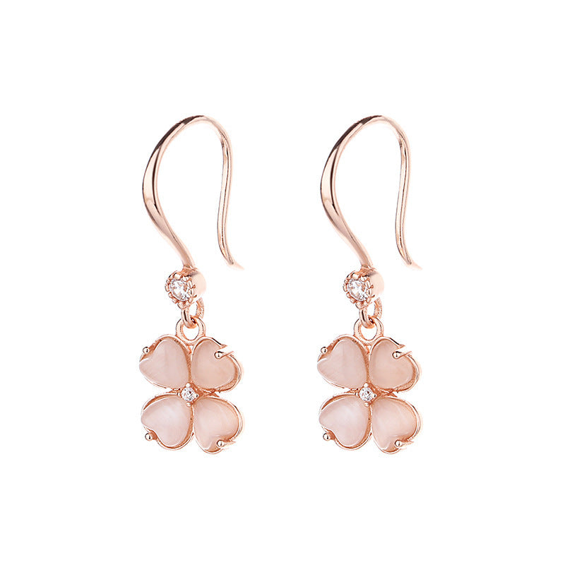925 Sterling Silver Women's Simple Earrings stone