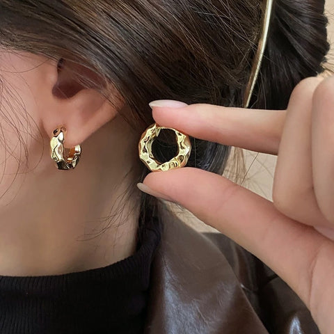 925 Silver Lattice Hoop Earrings – Simple Ear Cuffs for Women, Gift for Her 01