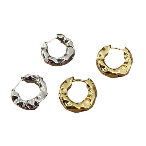 925 Silver Lattice Hoop Earrings – Simple Ear Cuffs for Women, Gift for Her 44