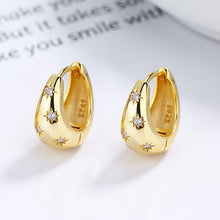 925 Sterling Silver Asterism Earrings Women's French Retro Water Drop Ear Ring 01
