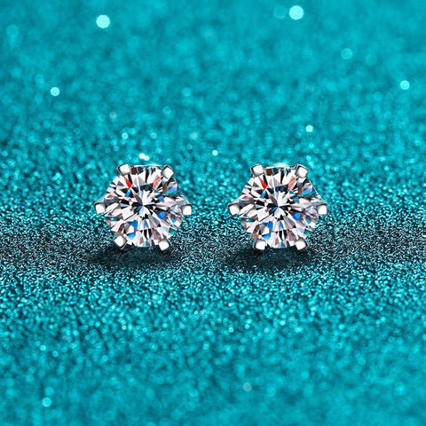 925 Sterling Silver Hexagonal Diamond Moissanite Stud Earrings – 5mm D Color | Simple & Elegant Party Jewelry 03