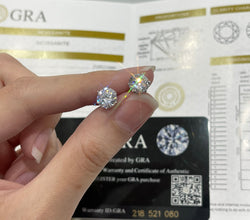 925 Sterling Silver Hexagonal Diamond Moissanite Stud Earrings – 5mm D Color | Simple & Elegant Party Jewelry 07
