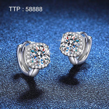 925 Sterling Silver Huggie Earrings - Iced Out CZ Diamonds, Dainty Hoops Design 03