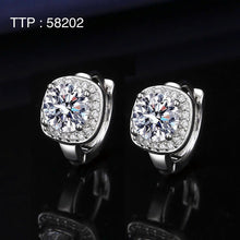 925 Sterling Silver Huggie Earrings - Iced Out CZ Diamonds, Dainty Hoops Design 06
