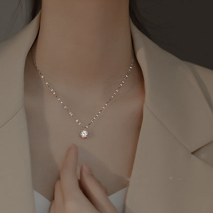 925 Sterling Silver Iced Out Diamond Pendant Necklace – Dainty Luxury Jewelry for Women 03