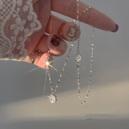 925 Sterling Silver Iced Out Diamond Pendant Necklace – Dainty Luxury Jewelry for Women 05