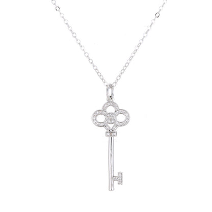 925 Sterling Silver Key Pendant Necklace – Minimalist Silver Jewelry for Women 06