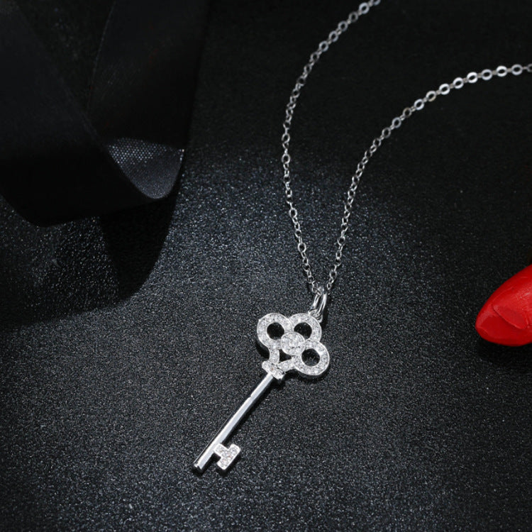 925 Sterling Silver Key Pendant Necklace – Minimalist Silver Jewelry for Women 07