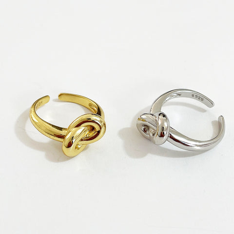 925 Sterling Silver Knot Ring for Women – Minimalist Geometric Jewelry 01