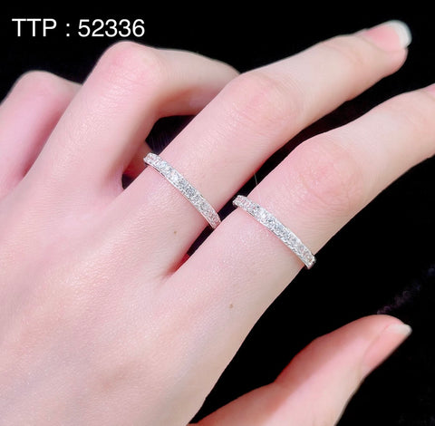925 Sterling Silver Lady full ice out Ring 2mm 02