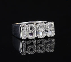 925 Sterling Silver Ring Birth year CZ Diamond 07