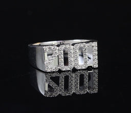 925 Sterling Silver Ring Birth year CZ Diamond 09