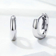 925 Sterling Silver Shiny Small Hoop Earrings – Bamoer Minimalist Jewelry 01