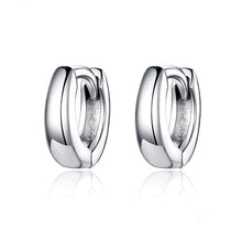 925 Sterling Silver Shiny Small Hoop Earrings – Bamoer Minimalist Jewelry 05