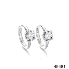 925 sterling silver Earrings Hoops Women's, CZ Diamond 6mm 02