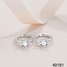 925 sterling silver Earrings Hoops Women's, CZ Diamond 6mm 05