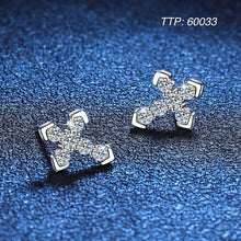 925 sterling silver Earrings Women's Cross with CZ Diamond 03