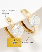 925 sterling silver Earrings Women's Hoops, 6mm Diamond Moisanite_6mm