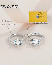 925 sterling silver Earrings Women's Hoops, 6mm Moisanite Diamond _6mm