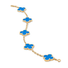 Four-Leaf Clover Bracelet – Blue Stone Clover, Rose Gold Vermeil, 925 Sterling Silver 02