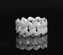925 sterling silver Rings Men's 10mm Cuban Link, Gift for Her