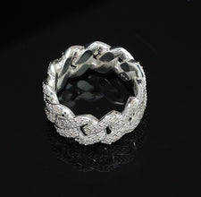 925 sterling silver Rings Men's 10mm Cuban Link, Gift for Her