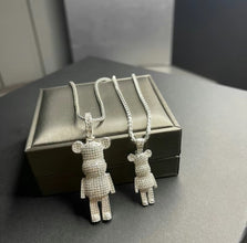 925 Sterling Silver Pendants Bear full ice-out CZ Diamonds