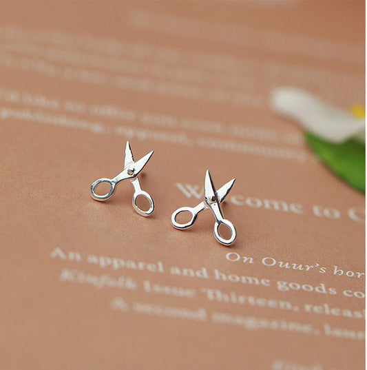 925 STERLING SILVER CUTE Small Scissors EARRINGS