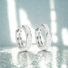 S925 Silver Hoop Earrings for Women – Roman Numeral Design with Sparkling Stones 02