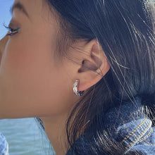 S925 Silver Hoop Earrings Unisex – Roman Numeral Design with Sparkling Stones 09