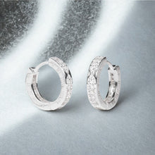 S925 Silver Hoop Earrings for Women – Roman Numeral Design with Sparkling Stones 01