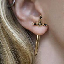S925 Sterling Silver Cross Sword Drop Earrings 01